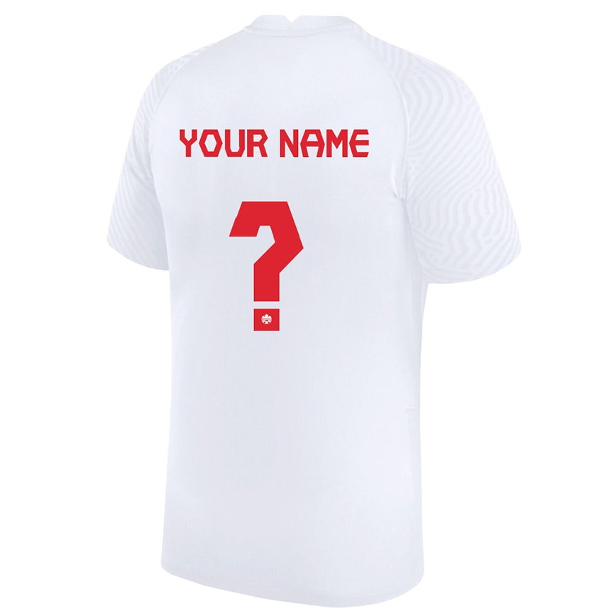 Hombre Camiseta Canadá Su Nombre #0 Blanco 2ª Equipación 22-24