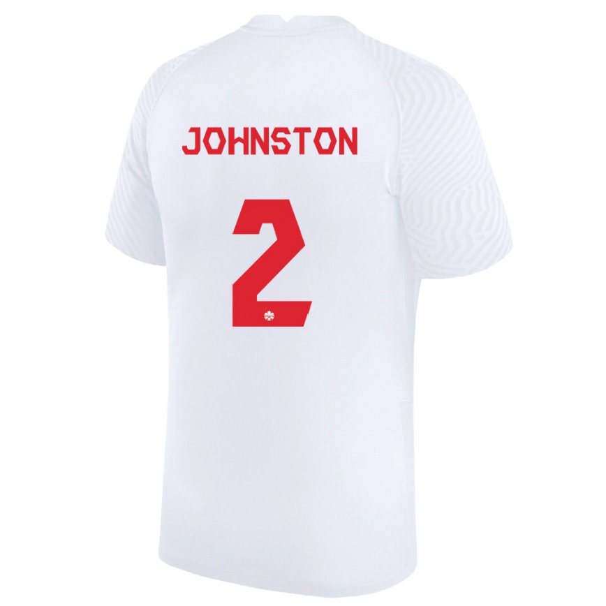Hombre Camiseta Canadá Alistair Johnston #2 Blanco 2ª Equipación 22-24