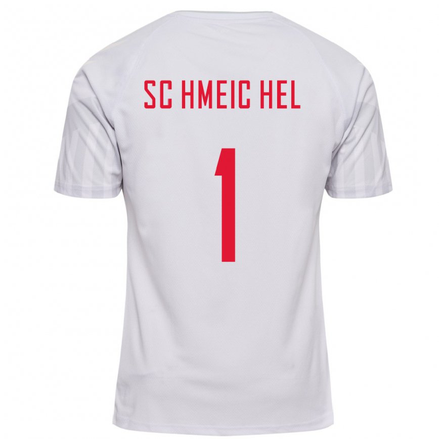 Hombre Camiseta Dinamarca Kasper Schmeichel #1 Blanco 2ª Equipación 22-24