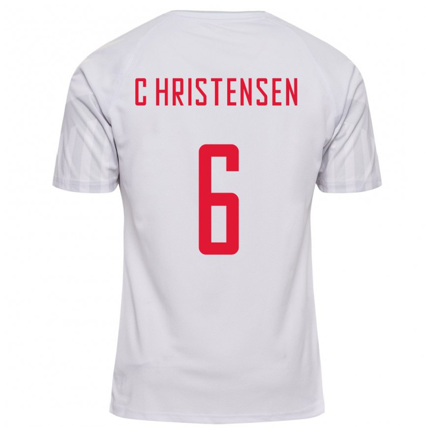 Hombre Camiseta Dinamarca Andreas Christensen #6 Blanco 2ª Equipación 22-24