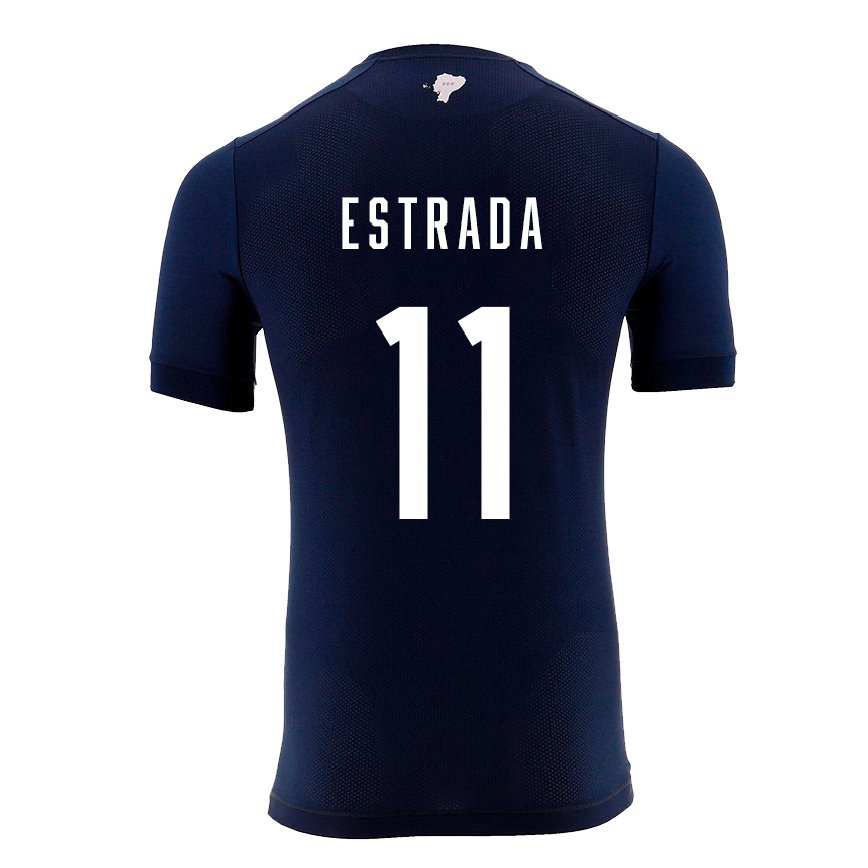 Hombre Camiseta Ecuador Michael Estrada #11 Azul Marino 2ª Equipación 22-24