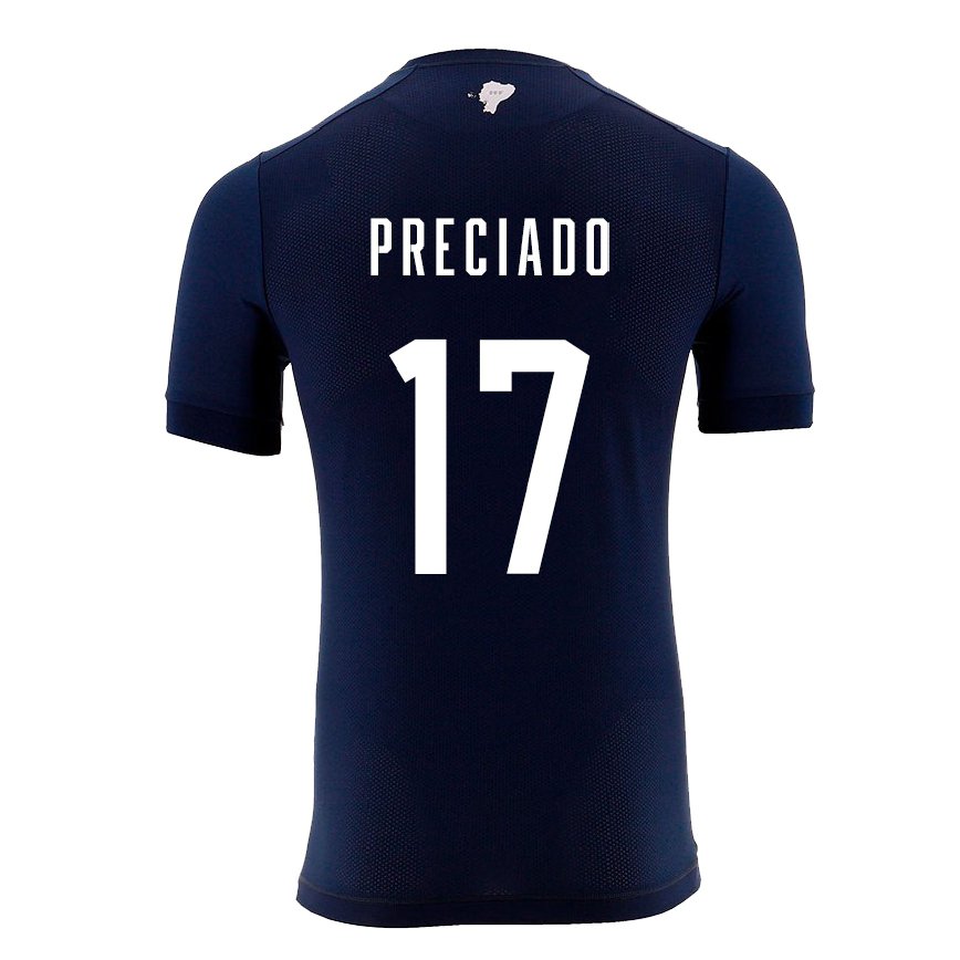 Hombre Camiseta Ecuador Angelo Preciado #17 Azul Marino 2ª Equipación 22-24