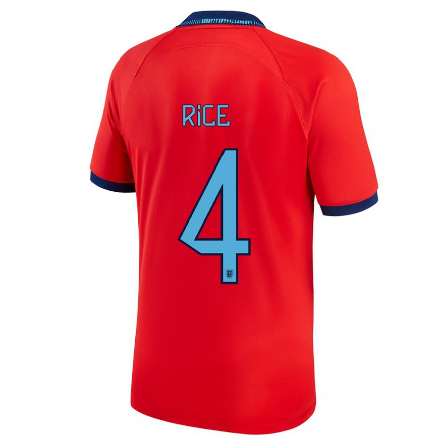 Hombre Camiseta Inglaterra Declan Rice #4 Rojo 2ª Equipación 22-24