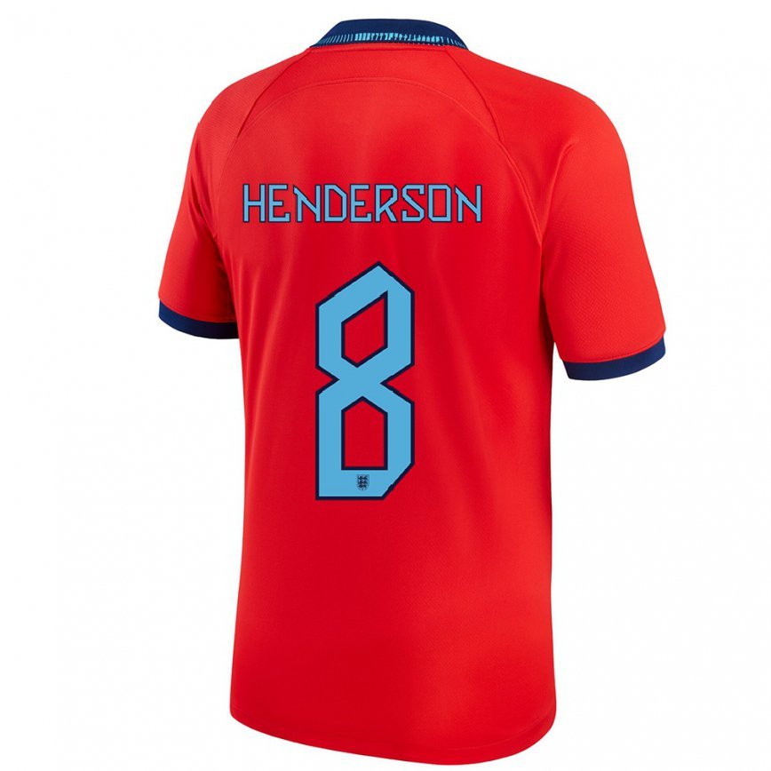 Hombre Camiseta Inglaterra Jordan Henderson #8 Rojo 2ª Equipación 22-24