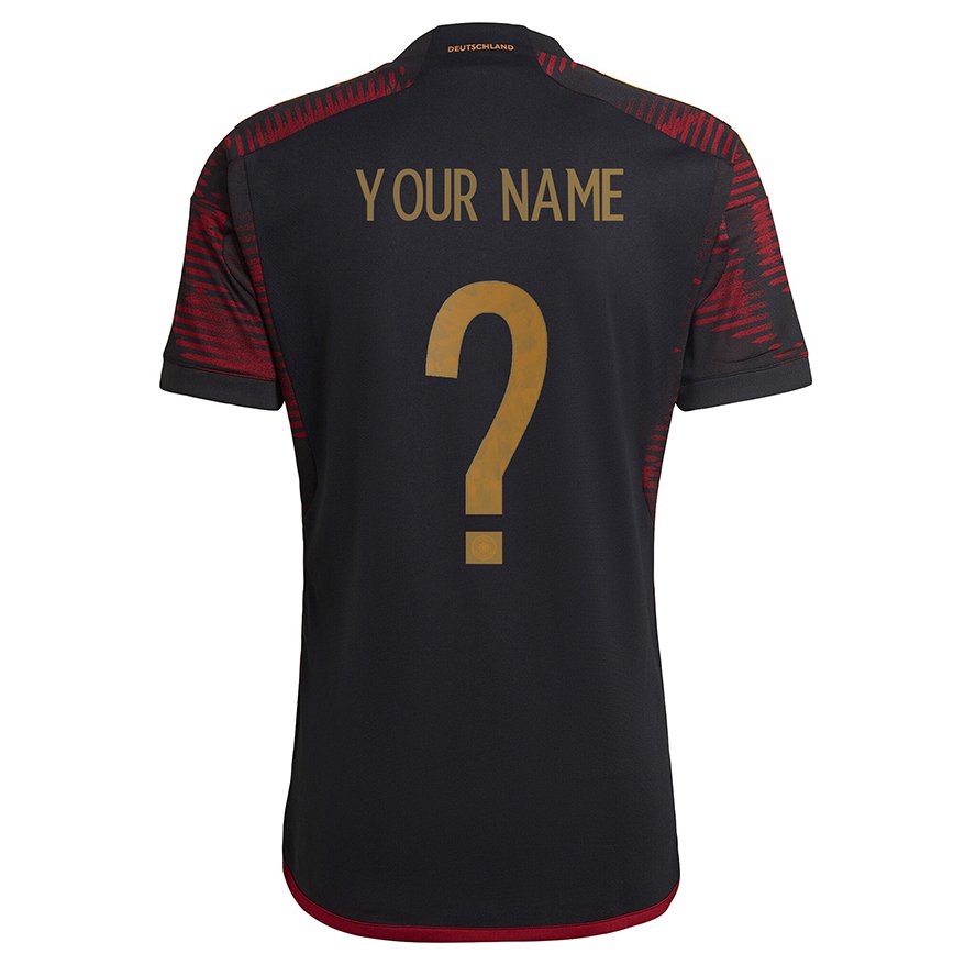Hombre Camiseta Alemania Su Nombre #0 Granate Negro 2ª Equipación 22-24