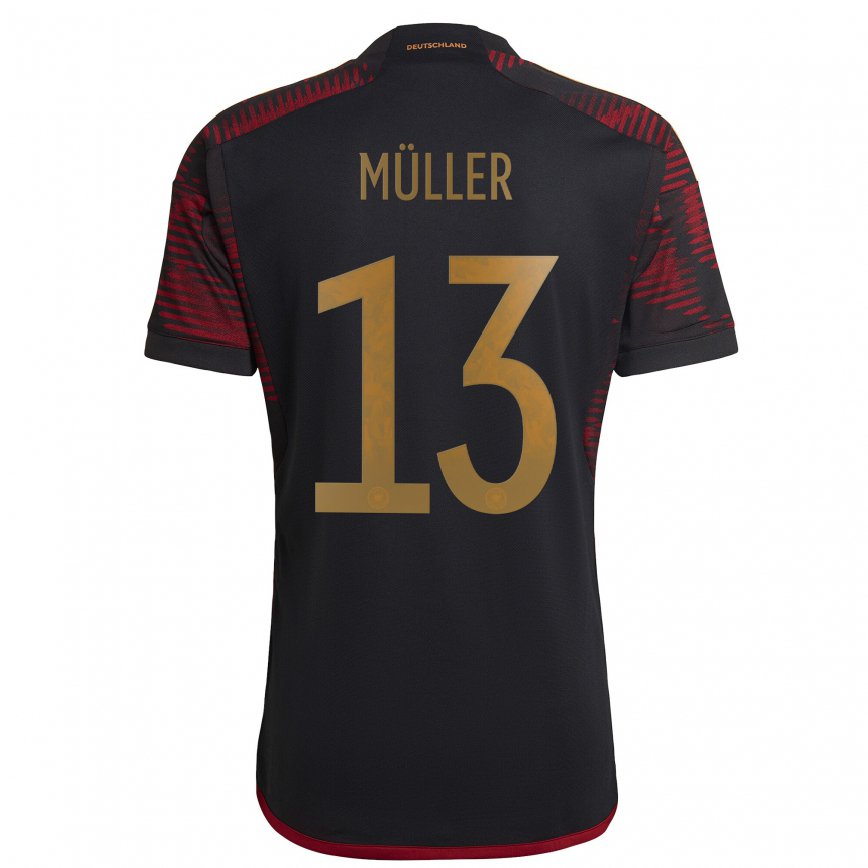 Hombre Camiseta Alemania Thomas Muller #13 Granate Negro 2ª Equipación 22-24
