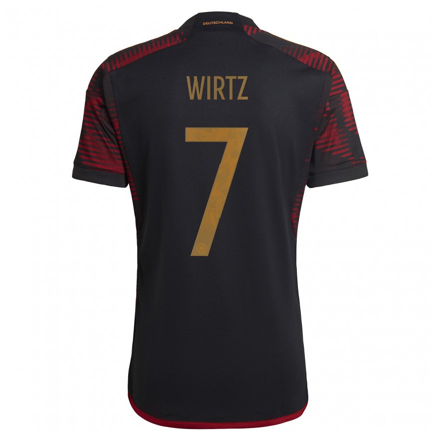 Hombre Camiseta Alemania Florian Wirtz #7 Granate Negro 2ª Equipación 22-24