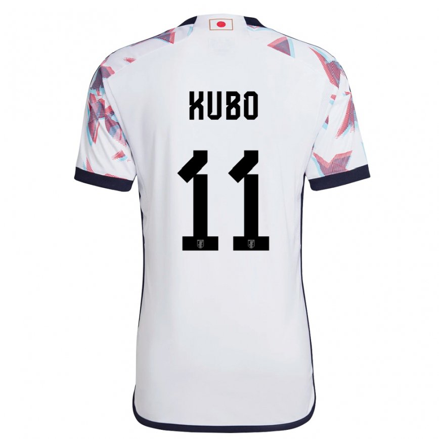 Hombre Camiseta Japón Takefusa Kubo #11 Blanco 2ª Equipación 22-24