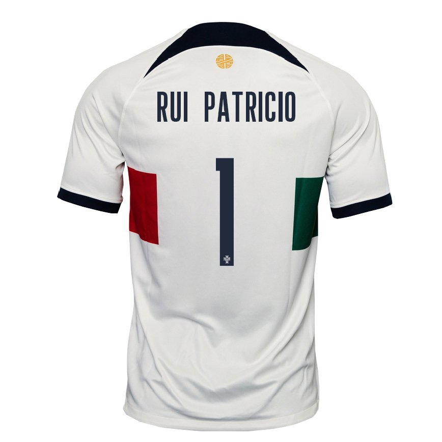 Hombre Camiseta Portugal Rui Patricio #1 Blanco 2ª Equipación 22-24