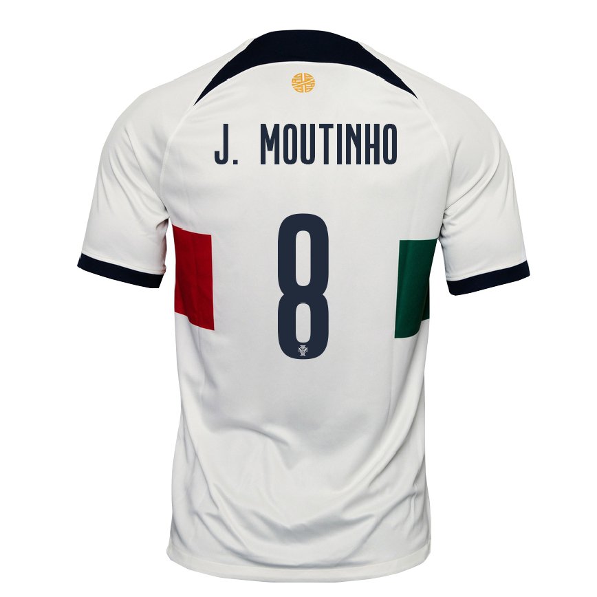 Hombre Camiseta Portugal Joao Moutinho #8 Blanco 2ª Equipación 22-24