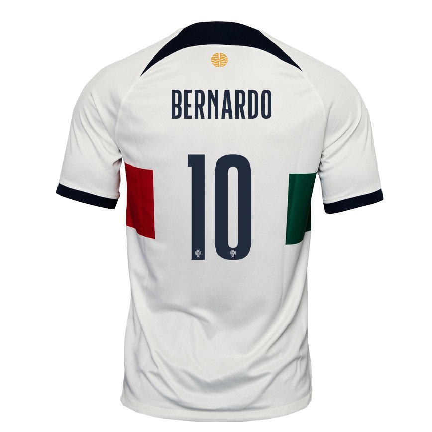 Hombre Camiseta Portugal Bernardo Silva #10 Blanco 2ª Equipación 22-24