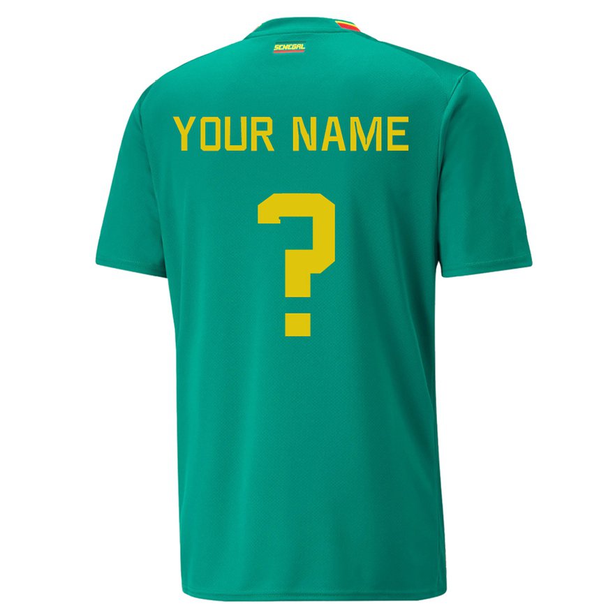Hombre Camiseta Senegal Su Nombre #0 Verde 2ª Equipación 22-24