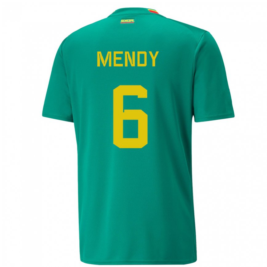 Hombre Camiseta Senegal Nampalys Mendy #6 Verde 2ª Equipación 22-24