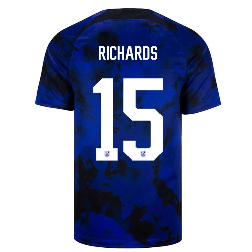 Hombre Camiseta Estados Unidos Chris Richards #15 Azul Real 2ª Equipación 22-24