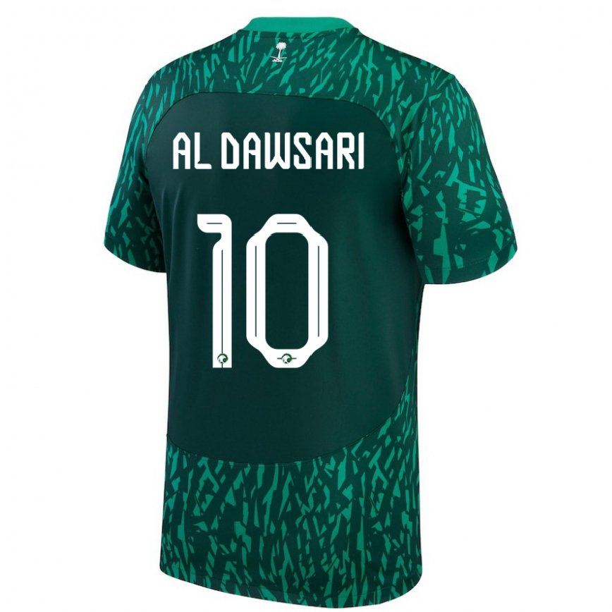 Hombre Camiseta Arabia Saudita Salem Al Dawsari #10 Verde Oscuro 2ª Equipación 22-24