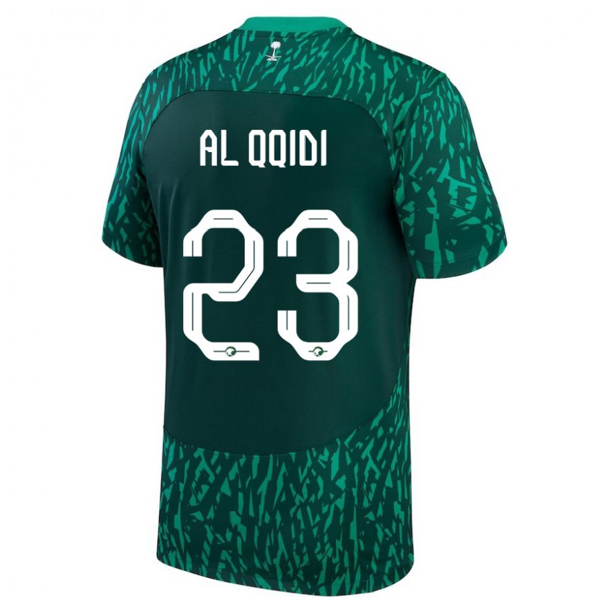 Hombre Camiseta Arabia Saudita Nawaf Al Qqidi #23 Verde Oscuro 2ª Equipación 22-24