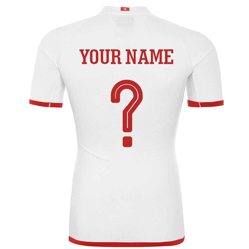 Hombre Camiseta Túnez Su Nombre #0 Blanco 2ª Equipación 22-24