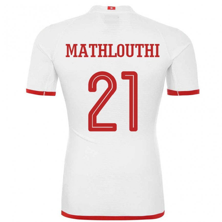 Hombre Camiseta Túnez Hamza Mathlouthi #21 Blanco 2ª Equipación 22-24