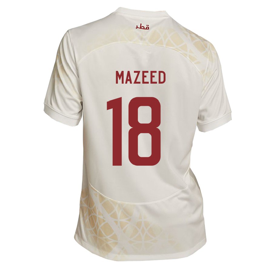 Hombre Camiseta Catar Khalid Muneer Ali #18 Beis Dorado 2ª Equipación 22-24
