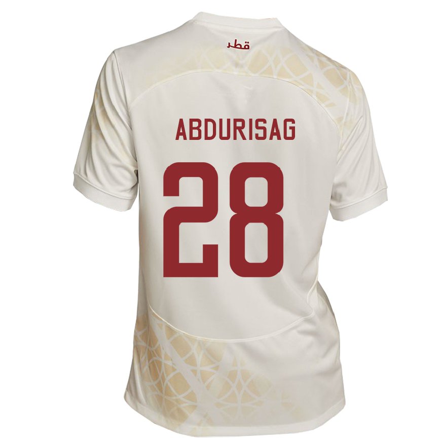 Hombre Camiseta Catar Yusuf Abdurisag #28 Beis Dorado 2ª Equipación 22-24