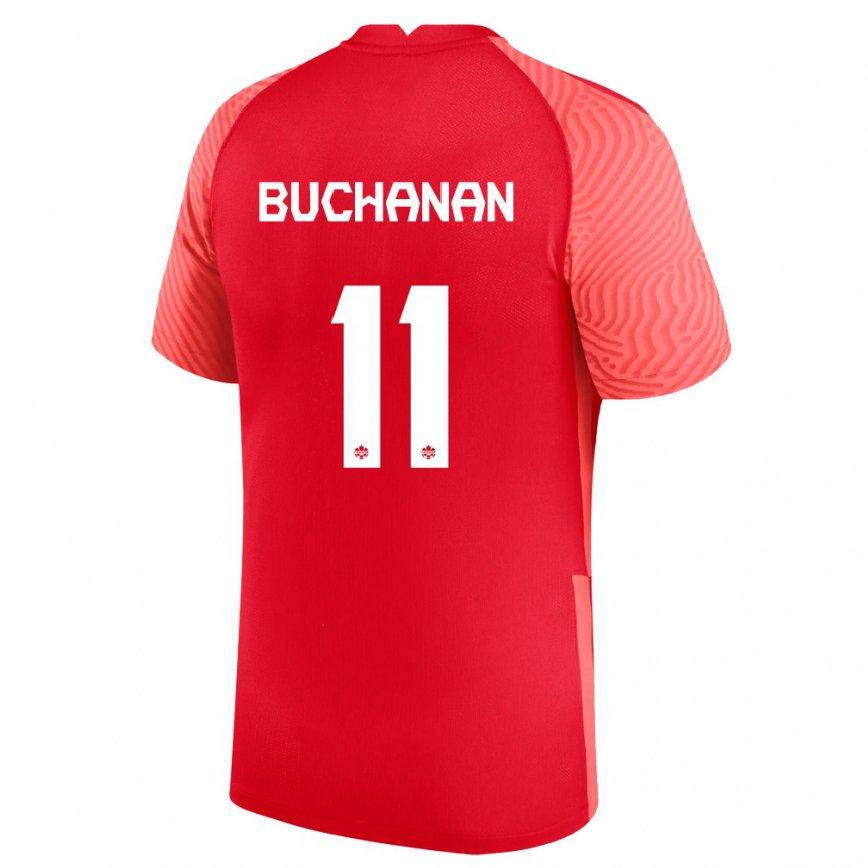 Mujer Camiseta Canadá Tajon Buchanan #11 Rojo 1ª Equipación 22-24
