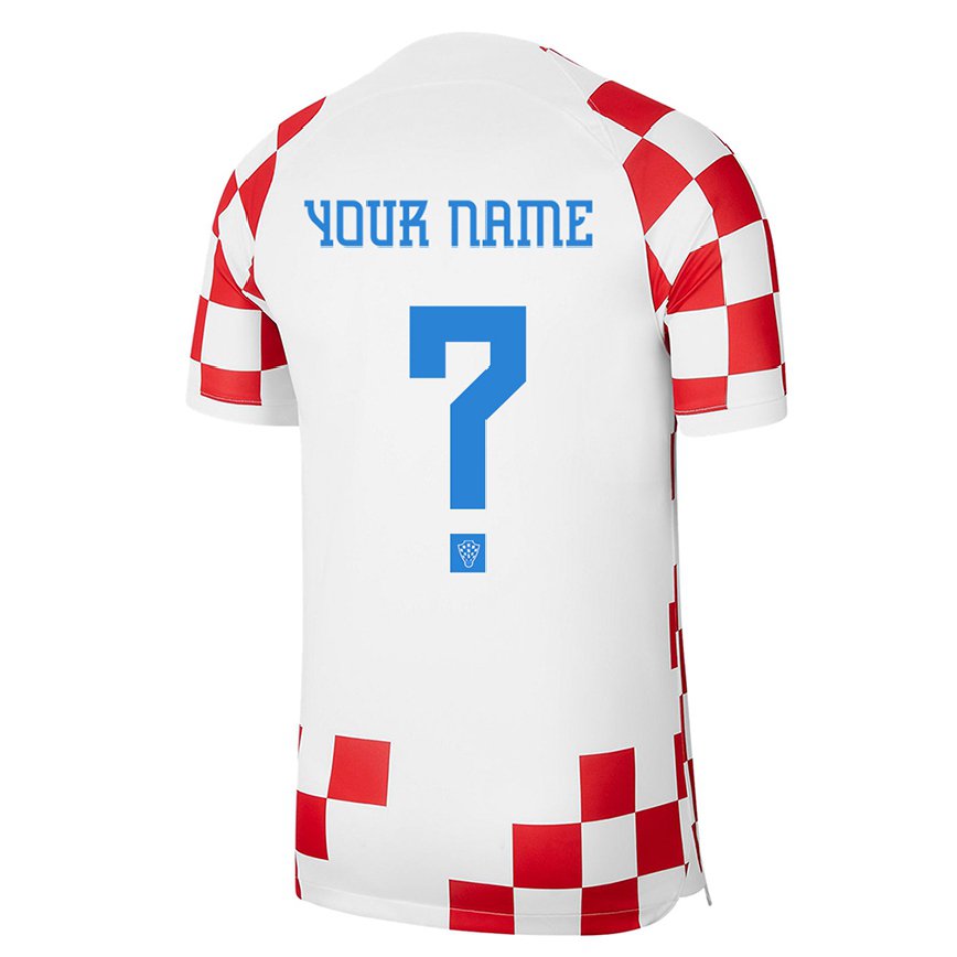 Mujer Camiseta Croacia Su Nombre #0 Rojo Blanco 1ª Equipación 22-24