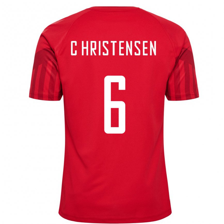 Mujer Camiseta Dinamarca Andreas Christensen #6 Rojo 1ª Equipación 22-24
