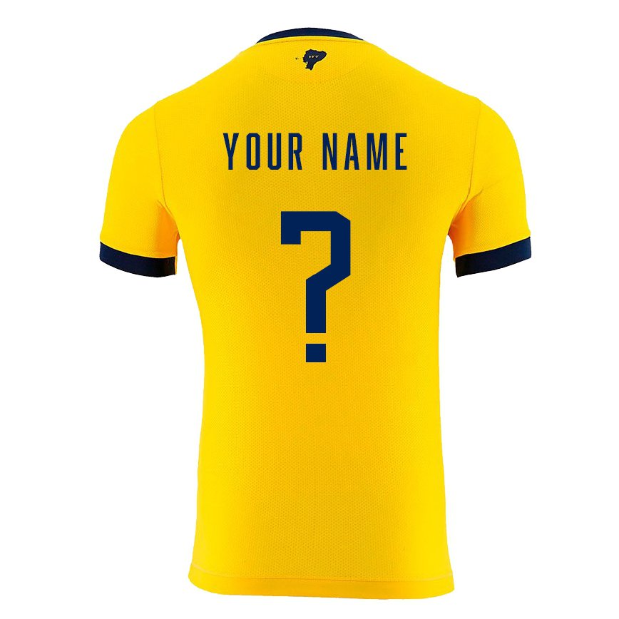 Mujer Camiseta Ecuador Su Nombre #0 Amarillo 1ª Equipación 22-24