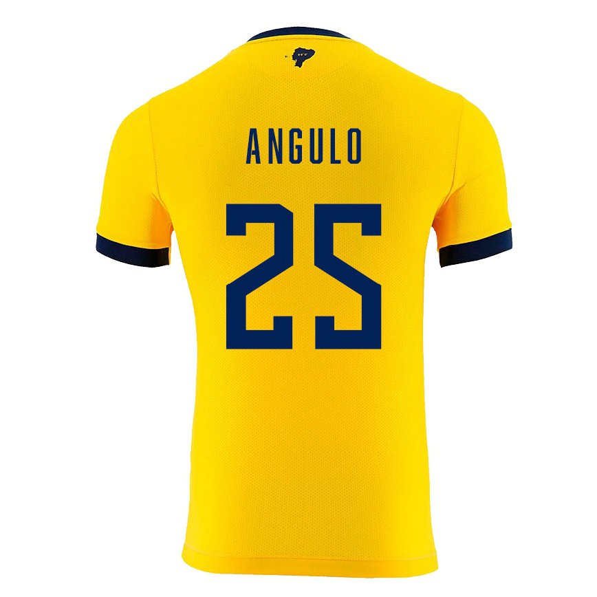 Mujer Camiseta Ecuador Nilson Angulo #25 Amarillo 1ª Equipación 22-24