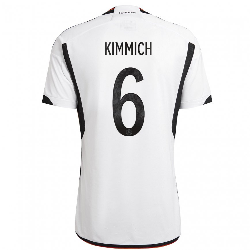 Mujer Camiseta Alemania Joshua Kimmich #6 Blanco Negro 1ª Equipación 22-24