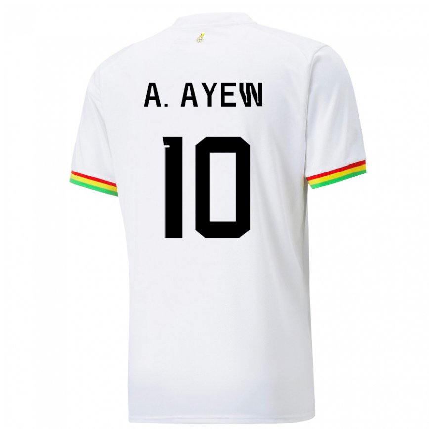 Mujer Camiseta Ghana Andre Ayew #10 Blanco 1ª Equipación 22-24