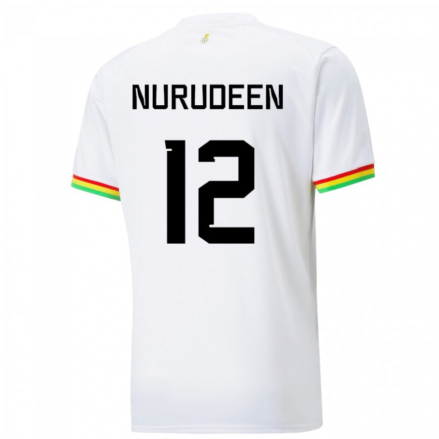 Mujer Camiseta Ghana Abdul Nurudeen #12 Blanco 1ª Equipación 22-24