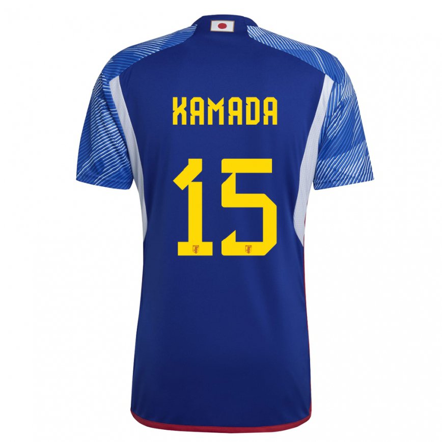 Mujer Camiseta Japón Daichi Kamada #15 Azul Real 1ª Equipación 22-24