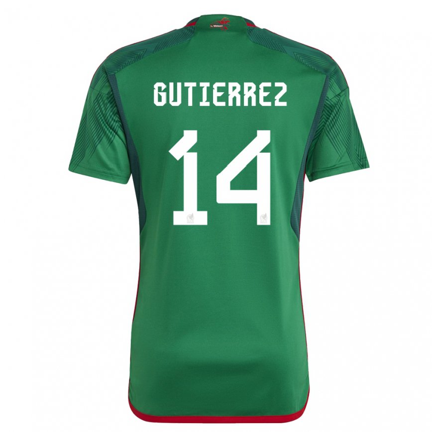 Mujer Camiseta México Erick Gutierrez #14 Verde 1ª Equipación 22-24