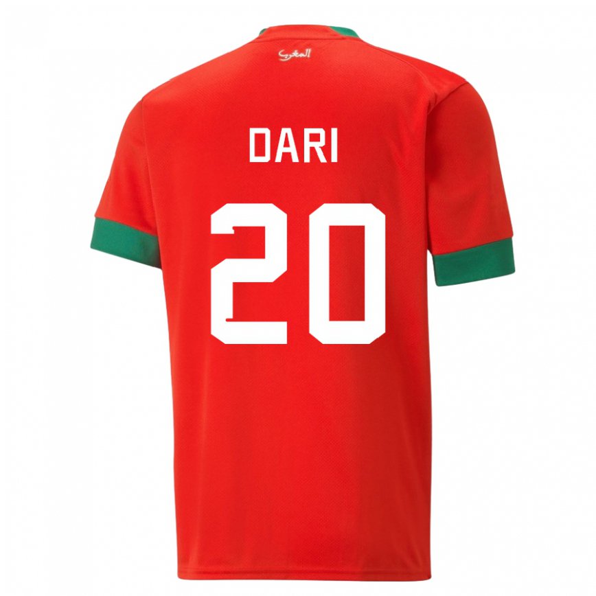 Mujer Camiseta Marruecos Achraf Dari #20 Rojo 1ª Equipación 22-24