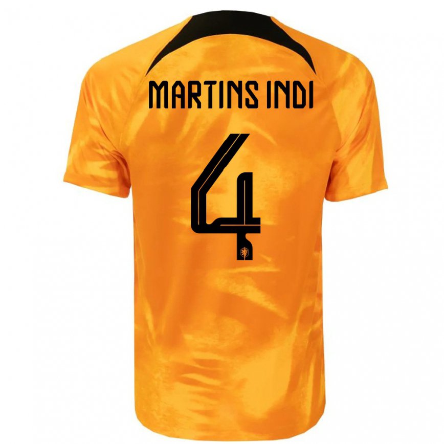 Mujer Camiseta Países Bajos Bruno Martins Indi #4 Naranja Láser 1ª Equipación 22-24