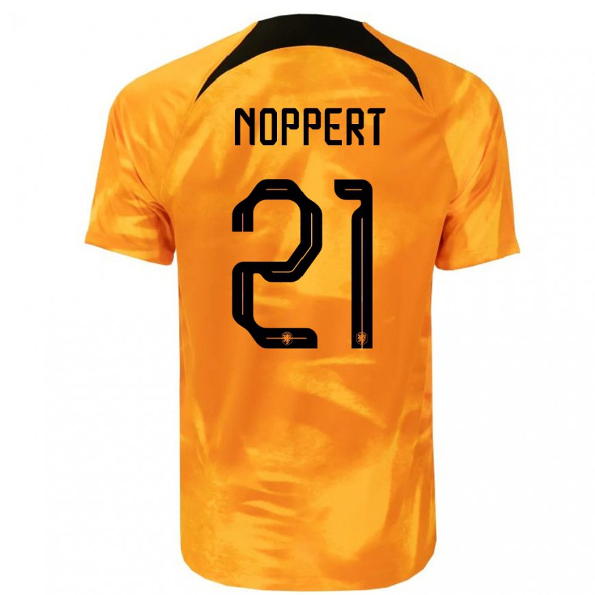 Mujer Camiseta Países Bajos Andries Noppert #21 Naranja Láser 1ª Equipación 22-24