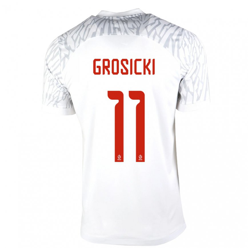 Mujer Camiseta Polonia Kamil Grosicki #11 Blanco 1ª Equipación 22-24