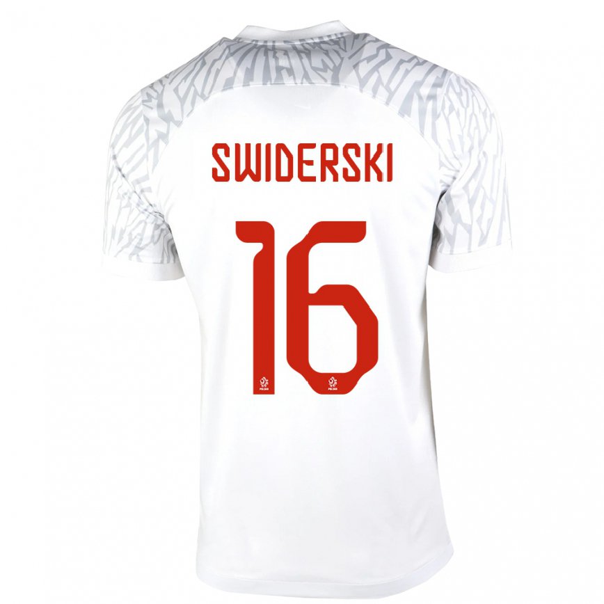 Mujer Camiseta Polonia Karol Swiderski #16 Blanco 1ª Equipación 22-24