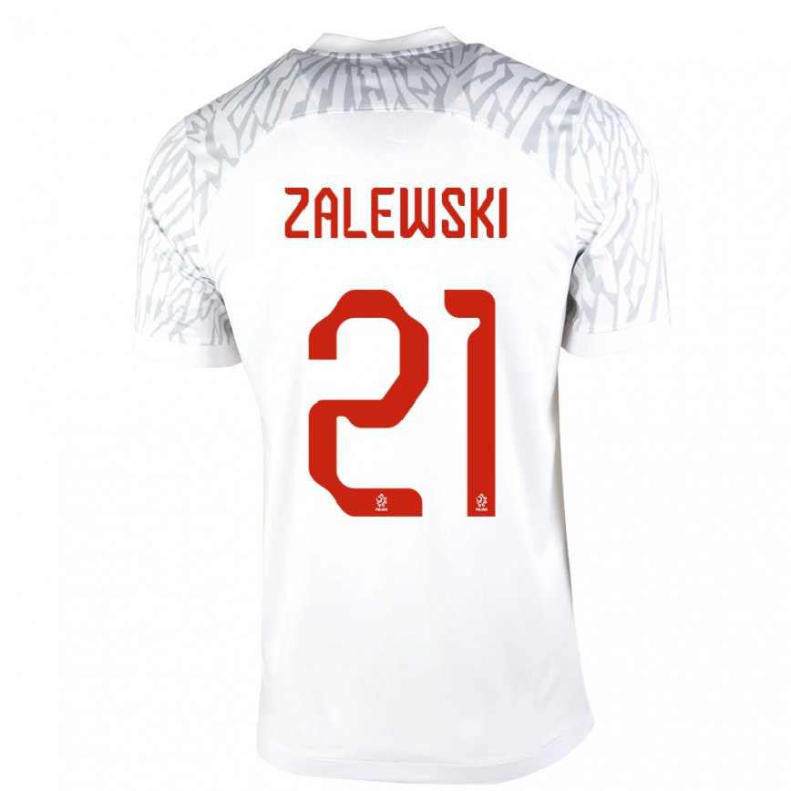 Mujer Camiseta Polonia Nicola Zalewski #21 Blanco 1ª Equipación 22-24