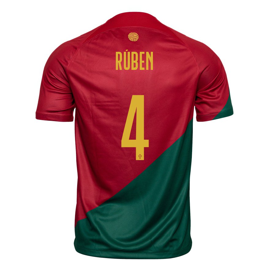 Mujer Camiseta Portugal Ruben Dias #4 Rojo Verde 1ª Equipación 22-24