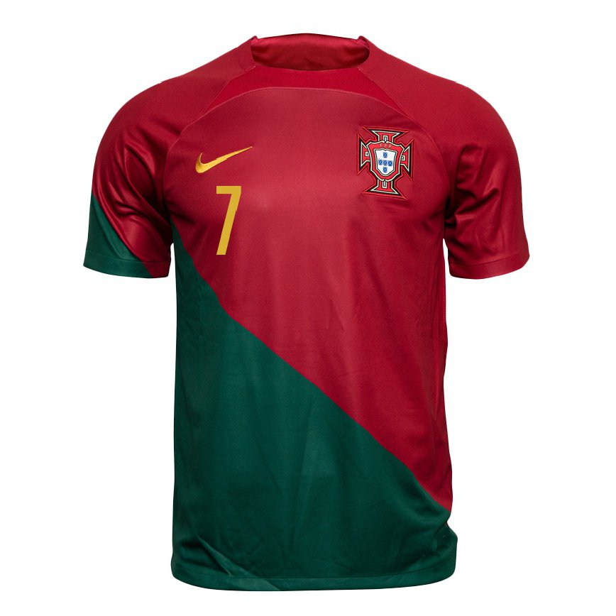 Cada semana Intermedio pubertad Mujer Camiseta Portugal Cristiano Ronaldo #7 Rojo Verde 1ª Equipación 22-24