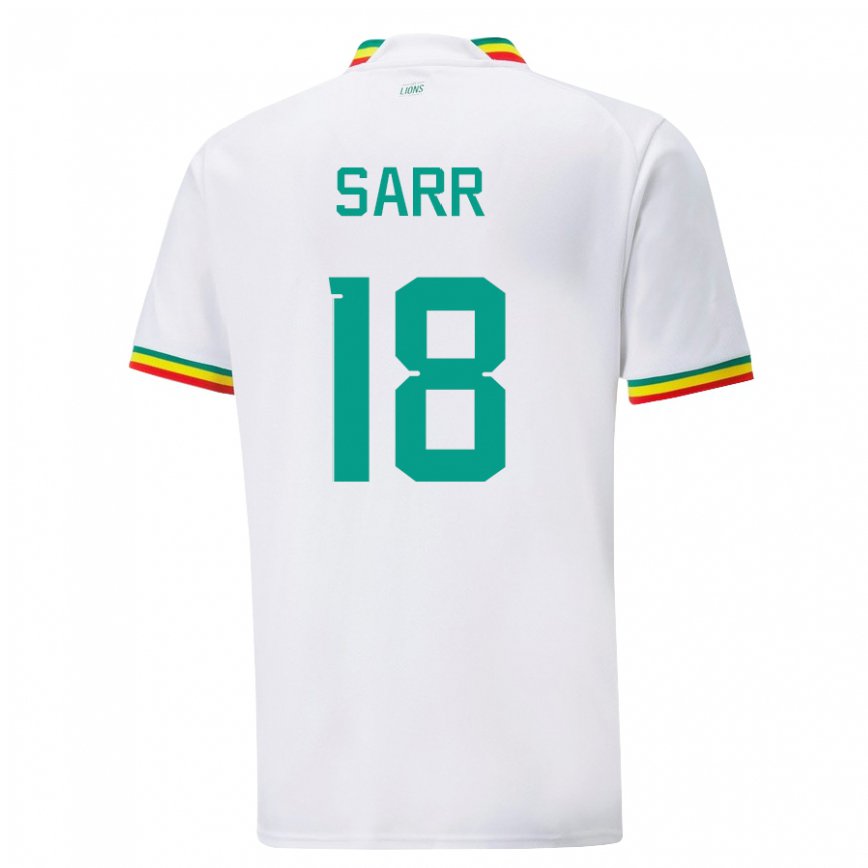 Mujer Camiseta Senegal Ismaila Sarr #18 Blanco 1ª Equipación 22-24
