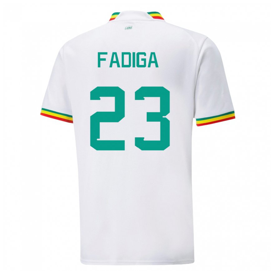 Mujer Camiseta Senegal Noah Fadiga #23 Blanco 1ª Equipación 22-24