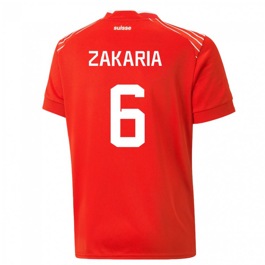 Mujer Camiseta Suiza Denis Zakaria #6 Rojo 1ª Equipación 22-24