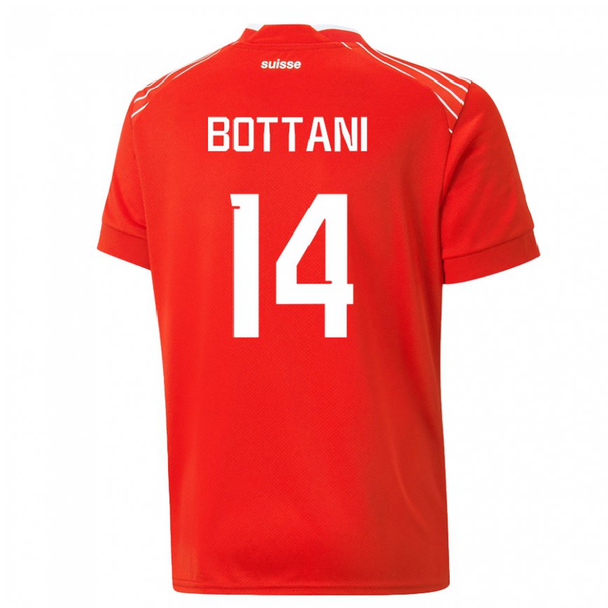 Mujer Camiseta Suiza Mattia Bottani #14 Rojo 1ª Equipación 22-24