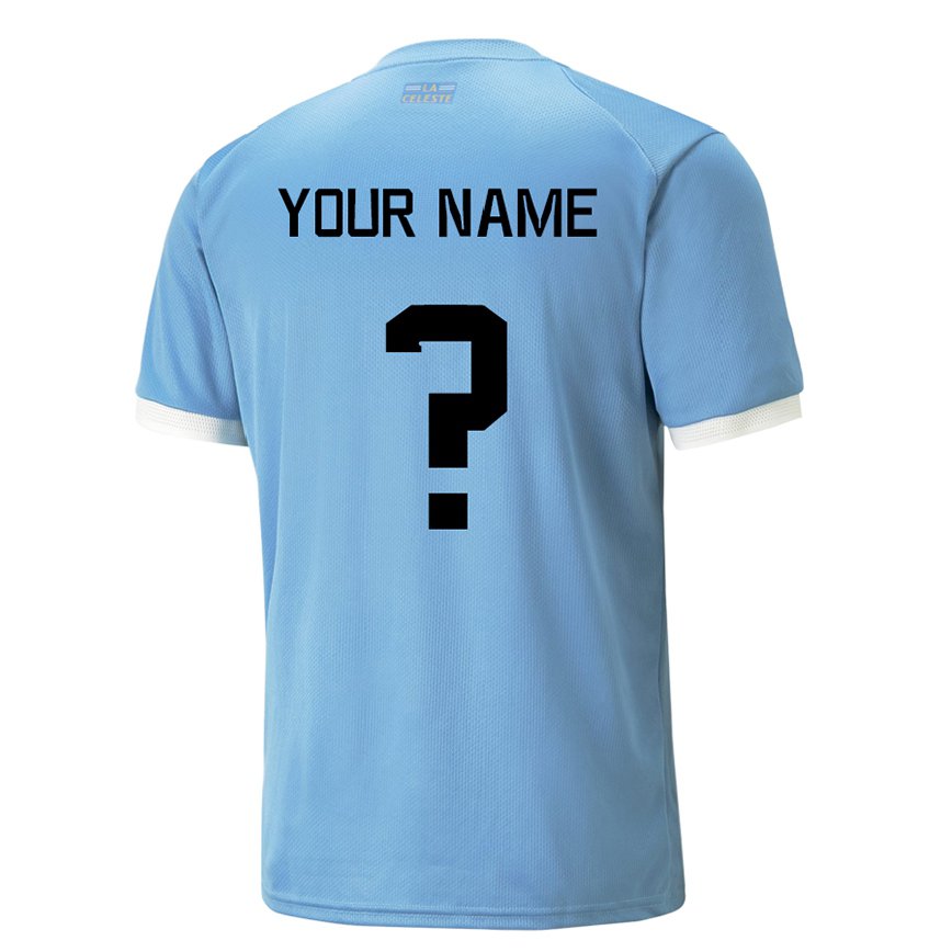 Mujer Camiseta Uruguay Su Nombre #0 Azul 1ª Equipación 22-24