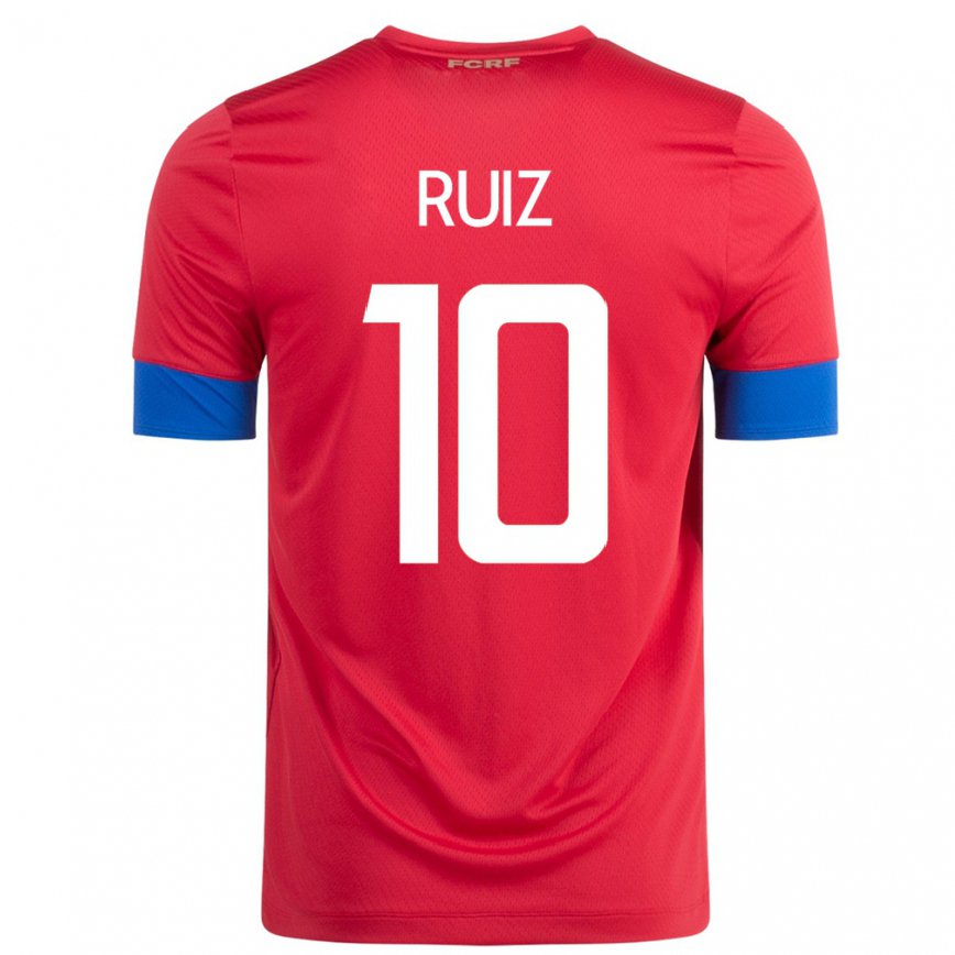 Mujer Camiseta Costa Rica Bryan Ruiz #10 Rojo 1ª Equipación 22-24