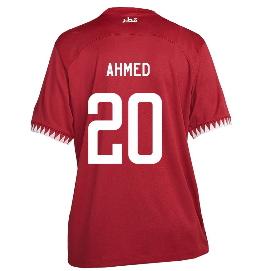 Mujer Camiseta Catar Ahmed Fadel Hasaba #20 Granate 1ª Equipación 22-24