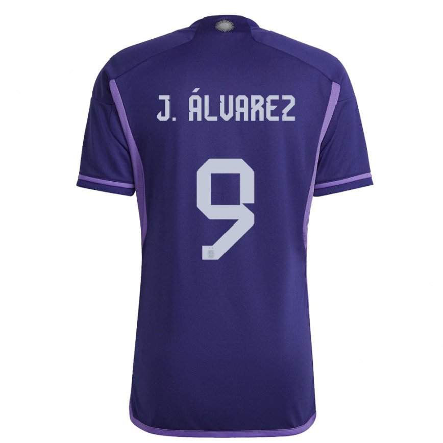 Mujer Camiseta Argentina Julian Alvarez #9 Morado 2ª Equipación 22-24